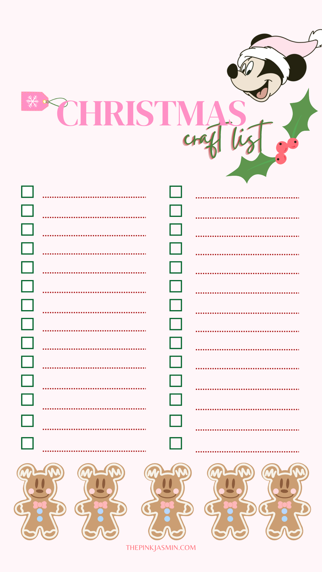 Downloadable Christmas Freebies - The Pink Jasmin